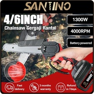 SANTINO 1300W 4/6 /8Inch Cordless Electric Portable Chainsaw Rechargeable Li-ion Battery Chainsaw