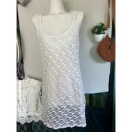 A2 Bust 36-46 Size M Openwork Fabric See-Through No Bikini Cover White Or With Lining As A Beach Dre