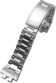 GANYUU Watch accessories for Casio G-SHOCK-GMW-B5000 solid stainless steel strap small square bracelet chain (Color : Silver, Size : B5000)