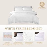 NEW 🎉 WHITE STRIPE BEDSHEET SET Setanding Hotel 5 Star Cadar Selesa Sejuk HOTEL BEDSHEET