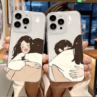 Hug Couple Phone Case IPhone 6 6S 11 7 8 15 X XR XS Plus 12 13 14 PRO mini MAX Transparent