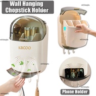 Kacoo Chopstick Holder With Cover Chopsticks Box Wall Mount Chopstick Holder Organizer Dustproof Wit