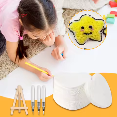 Puffy Popcorn Drawing Texture Painting Kit with 12 Marker Pen & Water Brush Magic Puffy Paint Kit 3D
