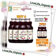 LAKEWOOD Organic Pure Tart Cherry Juice 946ML X 6 Exp:3/2027