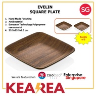 EVELIN SQUARE PLATE - L23.5xW23.5xH1.5cm (Bundle of 2)