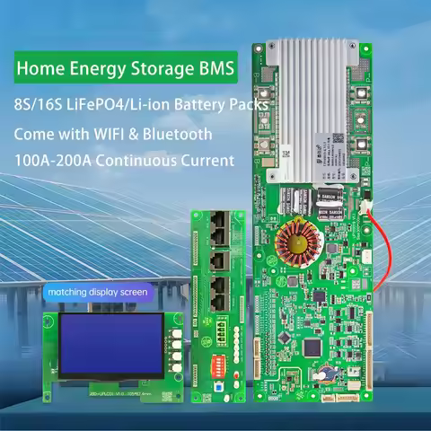 JBD Home Energy Storage ESS Smart BMS 15S 16S 48V LFP NMC 100A 150A 200A Battery Management System w