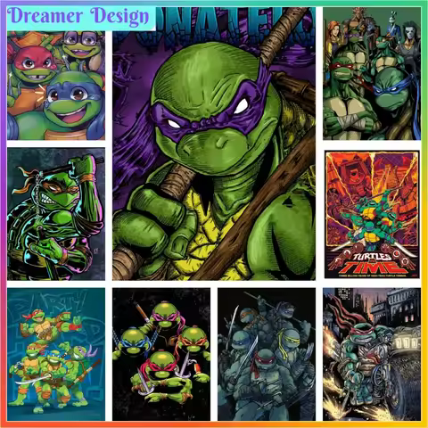 Disney Ninja Turtle Diamond Painting Printed Embroidery Puzzle Cross Element Mosaic 5D DIY Art House