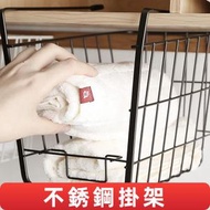 衣櫃收納架 隔間整理架 家用金屬儲物架 日系 下掛架 櫥櫃分層掛籃 衣櫃收納架 壁掛儲物架掛鉤 掛式置物籃 分層隔籃 隔板下掛籃收納籃（黑色）