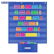 HERITAGA Classroom Pocket Chart, Large Durable Standards Pocket Chart, Educational Class Schedule Ch