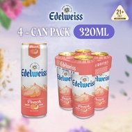 Edelweiss Peach Wheat Beer Can 3.5% Alcohol 4-Can Pack (4 x 320ml)