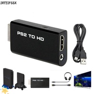 IRTJIFSSX Converter, PS2 to HDMI 480i/480p/576i Adapter, Durable HD Cable Game to HDMI 3.5mm Audio O