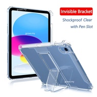 Clear Casing iPad 10th 9th Gen 8th 7th 6th 5th Gen Generation Pro 12.9 11 Air 5 4 3 2 1 Mini 6 M2 M1 Case with Pencil Slot Holder Airbag Shockproof Transparent Tablet Cover