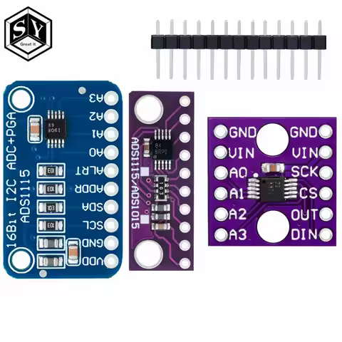 1PCS 16 Bit I2C ADS1115 ads1015 ADS1118 Module ADC 4 channel with Pro Gain Amplifier for Arduino RPi