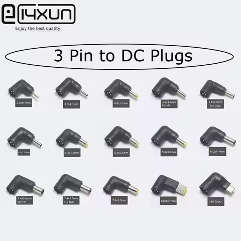 3 Pin DC Tip for Universal Laptop Adapter Car Charger 3Pin Dc Plug Jacks Power Supply Adapter Connec