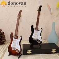 DONOVAN Mini Wooden Electric Guitar, Mini Wooden Dollhouse Miniature Guitar, Vintage Musical Instrument Electric Guitar Musical Instrument Model Room Decoration