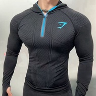 American style imported Gymshark Classic Onyx5.0 Quick-drying Fitness Top Mens Autumn And Winter Hoo