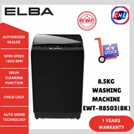 ELBA [NEW ARRIVALS] 8.5KG TOP LOADING FULLY AUTOMATIC WASHING MACHINE EWT-R8503(BK)-ELBA WARRANTY MA