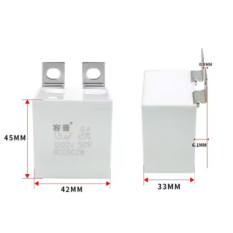 IGBT surge absorption capacitor 1200V 1UF 1.5UF 2.0UF 2.5UF 3.0UF square insensitive thin film capac