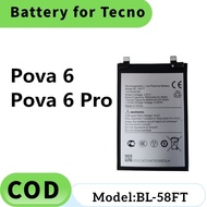 Battery BL-58FT Bateri Compatible For TECNO Pova 6 Batery Pova 6 Pro