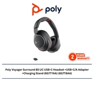 Poly Voyager Surround 85 UC USB-C Headset +USB-C/A Adapter +Charging Stand (8G7T7AA) (8G7T8AA)