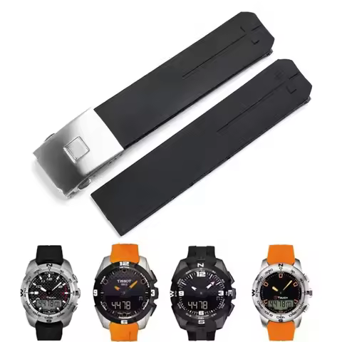 Silicone Rubber watch Band For Tissot 1853 Tengzhi T-Touch original T013 Waterproof watch strap T047