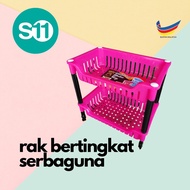 Yokoko Rak Dapur 4704 Stackable Rack 2/3/4 tier Rak Bilik Air Rak Serbaguna Rak Bertingkat Plastik