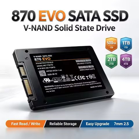870 EVO 2.5 Inch SATA3 SSD 500GB 1TB 2TB 4TB Internal Solid State Drive for Laptop Desktop PC MLC Di