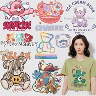 Bear print sticker cartoon hot transfer printing hot stamping sticker washable DIY decorative sticke