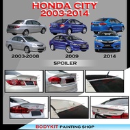 HONDA CITY 2003-2008 2009-2012 2014 SPOILER MDL GLASS SPOILER REAR BONNET LIP PU GETAH BODYKIT