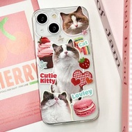 iPhone 16/15/14/13/12/11/XS/XR/7/8/SE2/SE3 可愛小貓透明手機殼