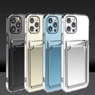 Soft Transparent Card Holder Phone Case For Redmi Note 11 10 9 Pro Max 11S 10S 9S 10A 9A 9C 9T 8A 8 