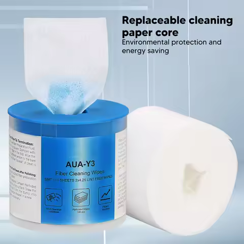 180 sheets/box AUA-Y3 Fiber Optic Dust-Free Wipes Fiber Optic Cable End-Face Cleaning Wipes Electron
