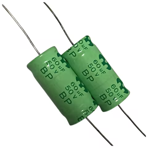 2PCS 60uf 50V Audio Frequency Division Axial BP Non-Polar Electrolytic Capacitor 50V 60uf 16X33mm