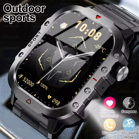 Military GPS Smart Watches For Men Flashlight Waterproof Outdoor Sport Tracker Bluetooth Call Smartw