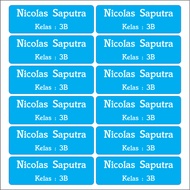 Waterproof Blue Vinyl Name Label