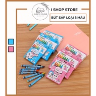Combo of 2 Sets of 8-Color Crayons for Children to Color, Safe Materials, Pleasant Fragrance - Color