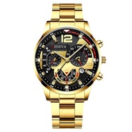 New Men's Business Fashion Watch Set, Steel Band Wrist Watch, Men's Watch Popula H7WM