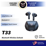 ONIKUMA T33 TWS Earphones Sport Wireless Bluetooth Gaming Headset with Mic Noise Reduction for IOS A