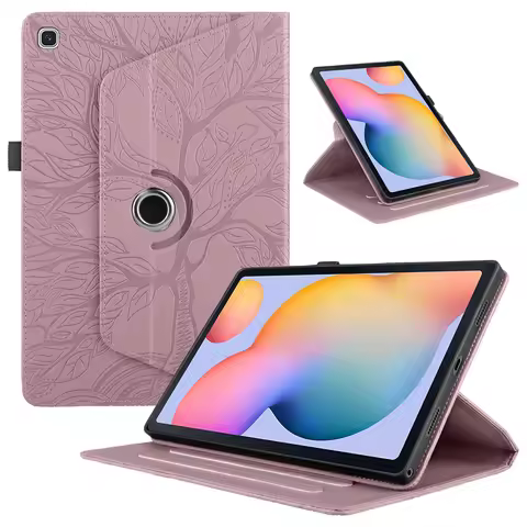 For Samsung Galaxy Tab S6 Lite 2024 SM-P620 P625 P627 Case Emboss Tree 360 Rotating Stand Tablet Coq