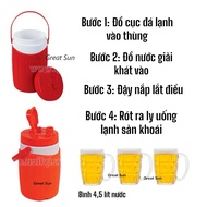 4.5 liter thermos ice bottle with pouring spout/drinking cold water bottle/family cold drink dispens