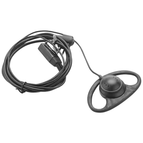 2 Pin Advanced D Shape Clip-Ear Ptt Headset Earpiece Mic For Motorola 2 Way Radios GP88S GP300 GP68 