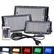 RGB Lights 50W 100W 150W LED Flood Light Dsco lights Spotlight White/Warm/RGB with 24Key Remote IP66
