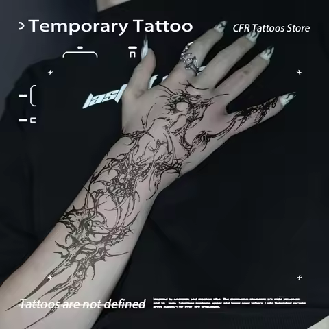 Temporary Tattoos American Skeleton Goth Herbal Juice Tattoo Stickers Fake Tatto Ive Sticker Wholesa