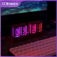 CCWonder Nixie หลอดนาฬิกาปลุกปรับได้ RGB เวลาจอแสดงผลแอลอีดีนาฬิกาปลุกดิจิตอลตกแต่งบ้านของขวัญแฟน