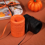 Halloween Raffia Paper Rope Ribbon Baking Dessert Cookies Icing Cookies Macaron Gift Box Packaging