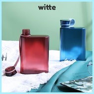 WITTE Sport Bottle, Flat Shape Large Capacity Water Bottle, Plastic Water Cup