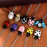 Wall Watch Quartz Small Ladybug Pocket Watch Jewelry Small Beetle Colorful Pocket Watch 61h16