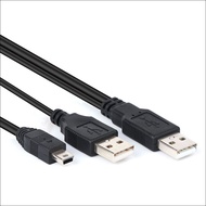 Dual USB2.0 to Mini USB 2A+T Hard Disk Cable 0.7M HDD External Hard Drive Data Transfer Power Supply