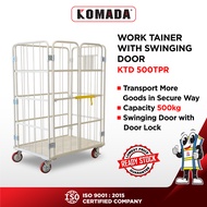 KOMADA™ Work Tainer with Swinging Doors (KTD 500TPR) | 500KG | Secure Warehouse Trolley | Mobile Sto