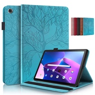 For Lenovo Tab M10 3rd Gen 10.1" Case TB328FU TB328XU Smart Cover Tablet 3D Tree Embossed Flip Soft Silicone PU Leather Flip Stand Casing